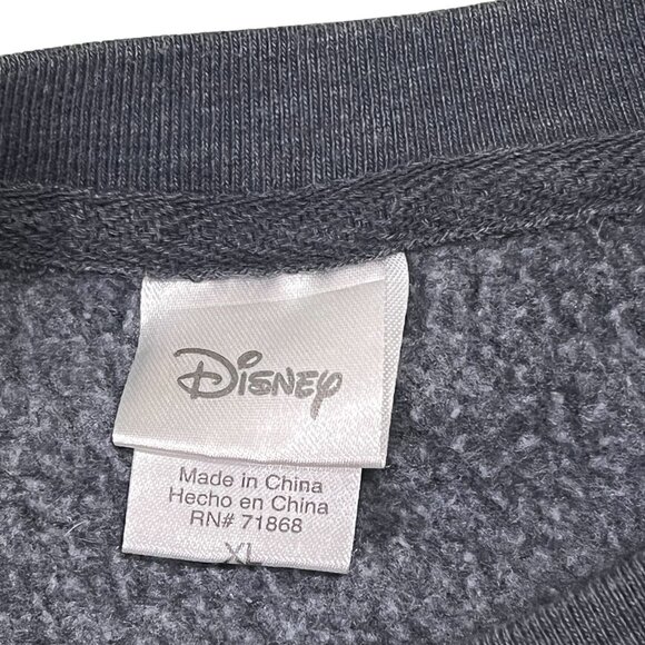 Disney Ariel Women Size XL Patch Sweatshirt Long Sleeve Heather Gray Embroidered - Picture 2 of 4